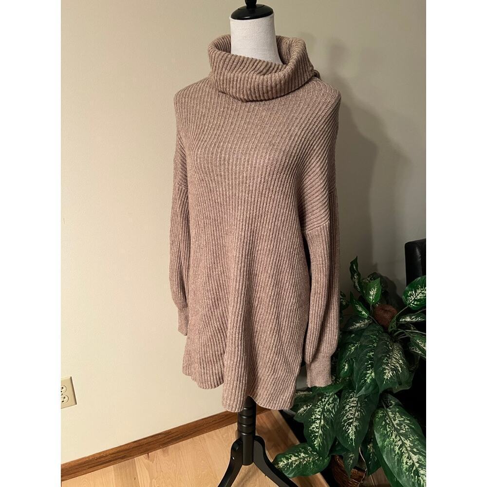 She + Sky Tan Turtleneck Sweater Dress